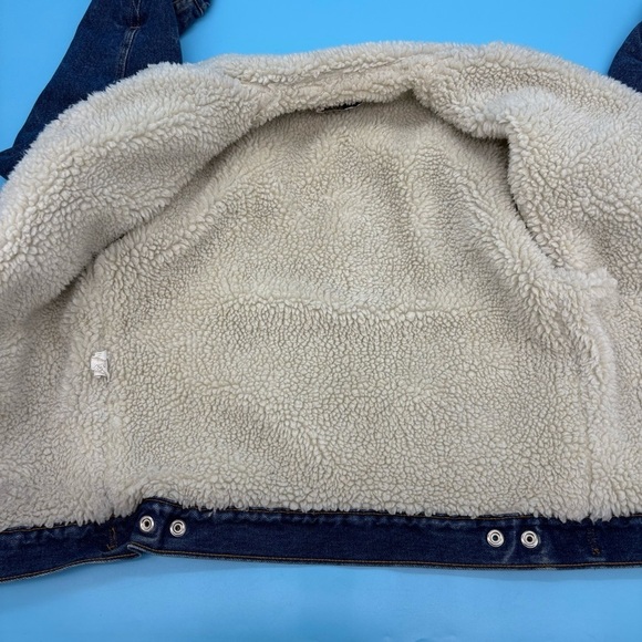 Vintage Gap Pioneer Jacket Mens M Denim Jean Trucker Sherpa Lined Western - Picture 10 of 10